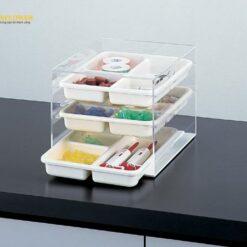 Hộp chứa phụ kiện (PMMA (acrylic), 3 khay, 273 x 370 x 243mm) AS ONE 3-5665-01 R3