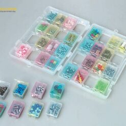 Hộp chứa phụ kiện (PP (Polypropylene), loại sâu, loại nông mỗi loại x 9pcs, 210 x 148 x 49mm) AS ONE 1-6730-03 SP20-MS18