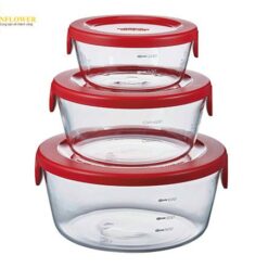 Hộp đựng bằng thủy tinh chịu nhiệt (3 cái) HARIO SYTN-2518-R
