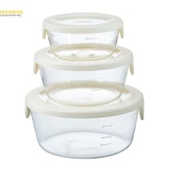 Hộp đựng bằng thủy tinh chịu nhiệt (3 cái) HARIO SYTN-2518-OW