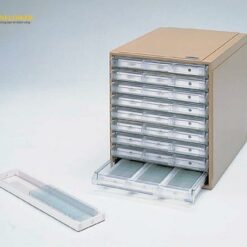 Hộp đựng tấm kính trượt (9 ngăn kéo, 304 x 450 x 400mm) AS ONE 2-159-01