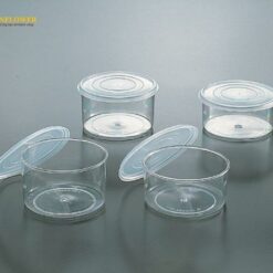 Hộp nhựa PS (Polystyrene) (loại tròn V, Styrol, φ135 x φ128 x 56mm, 6 Pcs) AS ONE 5-067-25 V-5
