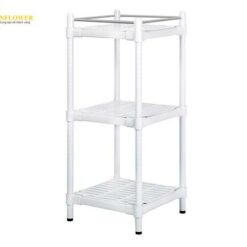 Kệ loại mỏng 3 tầng (màu trắng, nhựa ABS, PP (Polypropylene), 575 x 575 x 1335mm) NAVIS M-3FW