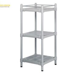 Kệ loại mỏng 3 tầng (màu xám, nhựa ABS, PP (Polypropylene), 575 x 575 x 1335mm) NAVIS M-3FG