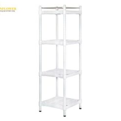 Kệ loại mỏng 4 tầng (màu trắng, nhựa ABS, PP (Polypropylene), 575 x 575 x 1855mm) NAVIS M-4FW