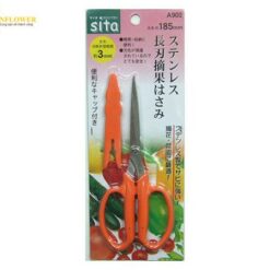 Kéo tỉa hoa quả lưỡi dài bằng thép không gỉ (có nắp) 185mm SANKYO A902