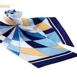 Khăn quàng cổ màu xanh (100% lụa, 14cm x 138cm) BON BA9120-6
