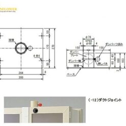 Khớp nối ống thoát khi cho tủ đựng hóa chất (φ76mm) AS ONE 3-5318-12
