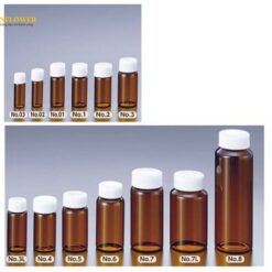 Lọ thủy tinh ống vặn (30mL, màu hổ phách) Maruemu No.6 (Code Number: 0101-18)