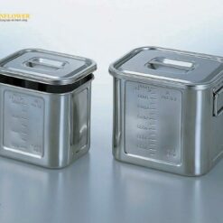 Nồi thép không gỉ SUS304 (14.2L, hình vuông, có tay cầm, đã hiệu chuẩn) AS ONE 4-1006-10