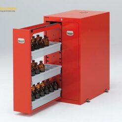 Tủ đựng hóa chất chống động đất (thép, 3 tầng, 2 hàng, 450 x 700 x 900mm, màu đỏ) AS ONE 1-4531-01 SP-945R
