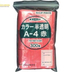 Túi nhựa PE lưu trữ và quản lý các bộ phận (màu đỏ, 70 x 50mm x 0.04mm, 300 sheets) SEISANNIPPONSHA A-4-CR