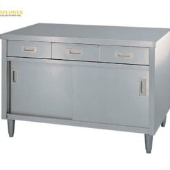 Tủ làm việc bằng thép không gỉ SUS304, có ngăn kéo 600 x 450 x 800mm AS ONE 3-4023-01 ED-6045