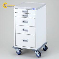 Tủ ngăn kéo (có bánh xe, màu trắng, 520 x 540 x 946mm) AS ONE 8-3564-02 MI3405