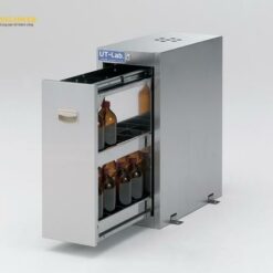 Tủ ngăn kéo đựng hóa chất bằng thép không gỉ (SUS430) (có khóa và tấm ngăn, 251 x 500 x 600mm) AS ONE 1-4024-01 SS1-UT