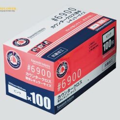 Vải lau mỏng kháng khuẩn (350 x 605mm, màu hồng, 100 tờ/ hộp) KAWANISHI INDUSTRY 6900P
