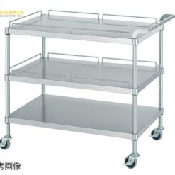 Xe đẩy 3 tầng thép không gỉ (SUS430) có chắn bảo vệ trên và giữa 900 x 600 x 800mm SINKO-LTD M21-9060-U75
