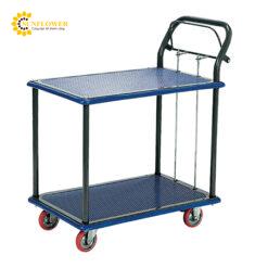 Xe đẩy hàng (2 tầng, phanh tay, chịu tải 150kg) NK CARRY CASTER NS104HB