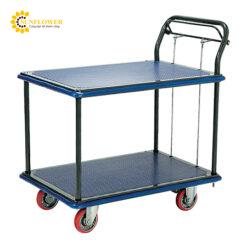 Xe đẩy hàng (2 tầng, phanh tay, chịu tải 300kg) NK CARRY CASTER NS304HB
