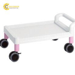Xe đẩy hàng di động (1 tầng, màu hồng, nhựa PP (polypropylene), ABS, 598 x 368 x 265mm) AS ONE 3-6642-11 ME31M