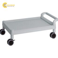 Xe đẩy hàng di động (1 tầng, màu xám, nhựa PP (polypropylene), ABS, 705 x 447 x 270mm) AS ONE 3-6643-11 ME32M