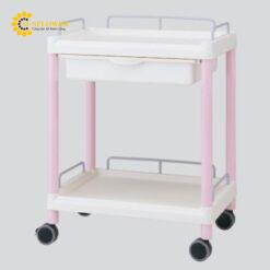 Xe đẩy hàng di động (2 tầng, có khung bảo vệ, ngăn kéo, nhựa PP (polypropylene), ABS, 651 x 447 x 810mm) NAVIS ME21EH