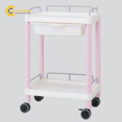Xe đẩy hàng di động (2 tầng, có khung bảo vệ, ngăn kéo, nhựa PP (polypropylene), ABS, 532 x 368 x 819mm) NAVIS ME11EH