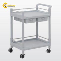 Xe đẩy hàng di động (2 tầng, có khung bảo vệ, nhựa PP (polypropylene), ABS, 705 x 447 x 887mm) NAVIS MSO21K