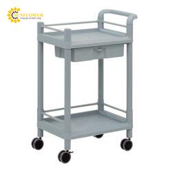 Xe đẩy hàng di động (2 tầng, có ngăn kéo, khung bảo vệ, tay cầm, nhựa PP (polypropylene), ABS, 610 x 370 x 897mm) AS ONE 3-6497-08 MSO11K