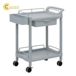 Xe đẩy hàng di động (2 tầng, có ngăn kéo, nhựa PP (polypropylene), ABS, 650 x 410 x 838mm) AS ONE 3-6499-01 MP61AG