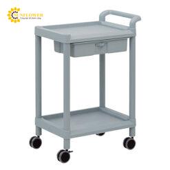 Xe đẩy hàng di động (2 tầng, có ngăn kéo, tay cầm, nhựa PP (polypropylene), ABS, 598 x 368 x 839mm) AS ONE 3-6497-01 MSO11C