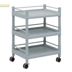 Xe đẩy hàng di động (3 tầng, có khung bảo vệ, nhựa PP (polypropylene), ABS, 651 x 441 x 858mm) AS ONE 3-6496-02 MSO21F