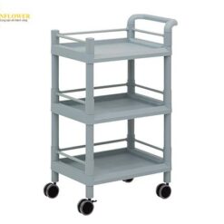 Xe đẩy hàng di động (3 tầng, có khung bảo vệ, tay cầm, nhựa PP (polypropylene), ABS, 610 x 370 x 885mm) AS ONE 3-6497-06 MSO11H