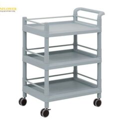 Xe đẩy hàng di động (3 tầng, có khung bảo vệ, tay cầm, nhựa PP (polypropylene), ABS, 705 x 447 x 920mm) AS ONE 3-6496-04 MSO21H