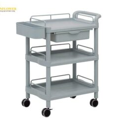 Xe đẩy hàng di động (3 tầng, có ngăn kéo, nhựa PP (polypropylene), ABS, 650 x 410 x 867mm) AS ONE 3-6499-02 MP61BG