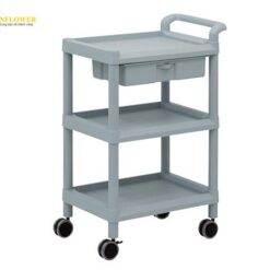 Xe đẩy hàng di động (3 tầng, có ngăn kéo, tay cầm, nhựa PP (polypropylene), ABS, 598 x 368 x 875mm) AS ONE 3-6497-02 MSO11D