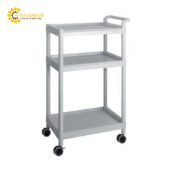 Xe đẩy hàng di động (3 tầng, màu xám, nhựa PP (polypropylene), ABS, 705 x 447 x 1117mm) AS ONE 3-6643-01 ME32A