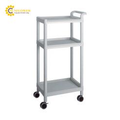 Xe đẩy hàng di động (3 tầng, màu xám, nhựa PP (polypropylene), ABS, 598 x 368 x 1142mm) AS ONE 3-6641-01 ME31A