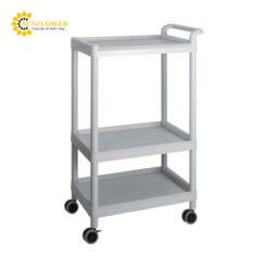 Xe đẩy hàng di động (3 tầng, màu xám, nhựa PP (polypropylene), ABS, 705 x 447 x 1117mm) AS ONE 3-6643-03 ME32C