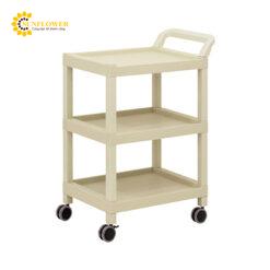 Xe đẩy hàng di động (3 tầng, nhựa PP (polypropylene), ABS, 690 x 435 x 900mm) AS ONE 3-6498-02 MC41