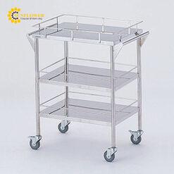 Xe đẩy hàng di động (3 tầng, thép không gỉ (SUS304), 600 x 450 x 835mm) AS ONE 8-7465-03 CHS-3