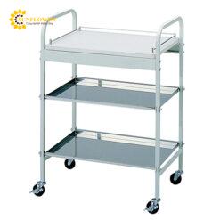 Xe đẩy hàng di động (3 tầng, thép không gỉ (SUS304), 650 x 440 x 935mm) AS ONE 3-406-01 ST-3 Type