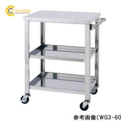 Xe đẩy hàng di động (3 tầng, thép không gỉ (SUS430), 750 x 450 x 800mm) AS ONE 1-2620-02 WG3-750K