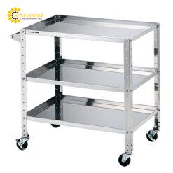 Xe đẩy hàng di động (3 tầng, thép không gỉ (SUS430), 830 x 510 x 809mm) AS ONE 3-1557-04