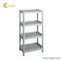 Xe đẩy hàng di động (4 tầng, màu xám, nhựa PP (polypropylene), ABS, 532 x 368 x 1150mm) AS ONE 3-6641-10 ME31K