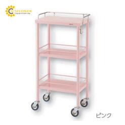 Xe đẩy hàng di động (có móc treo, màu hồng, thép không gỉ (SUS304), 450 x 300 x 850mm) AS ONE 0-1513-06 CM-P