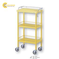 Xe đẩy hàng di động (có móc treo, màu vàng, thép không gỉ (SUS304), 450 x 300 x 850mm) AS ONE 0-1513-04 CM-Y
