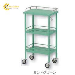 Xe đẩy hàng di động (có móc treo, màu xanh bạc hà, thép không gỉ (SUS304), 450 x 300 x 850mm) AS ONE 0-1513-03 CM-G