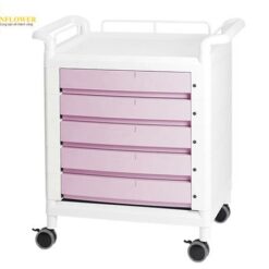 Xe đẩy hàng di động (màu hồng, có ngăn kéo, khung bảo vệ, tay cầm 2 bên, nhựa PP (polypropylene), ABS, 457 x 770 x 830mm) NAVIS D21PHW