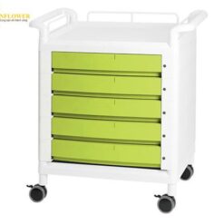 Xe đẩy hàng di động (màu xanh lá cây, có ngăn kéo, khung bảo vệ, nhựa PP (polypropylene), ABS, 457 x 770 x 830mm) NAVIS D21GHW